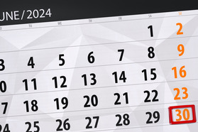 Calendar highlighting June 30.