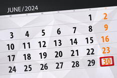 Calendar highlighting June 30.