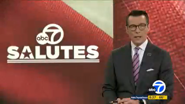 ABC7 Salutes background with reporter