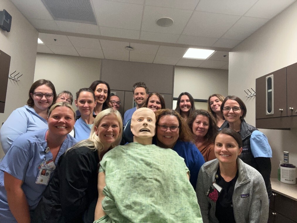 Dental hygienists attend a clinical simulation training session 