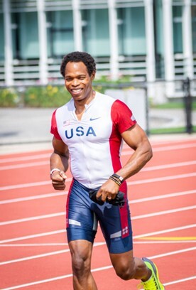 man running race for USA