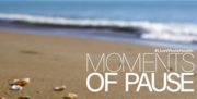 Beach graphic with the text 'Moments of Pause.'