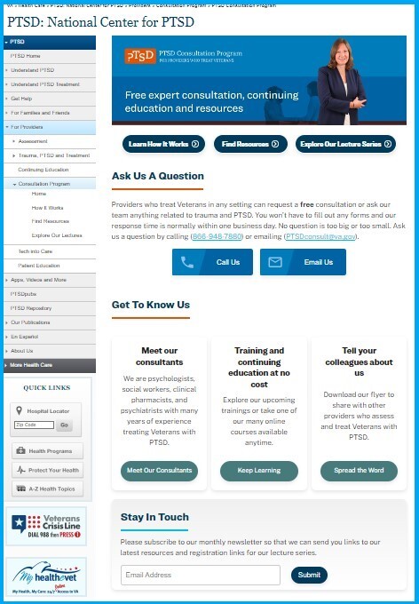 Consultation Program landing page