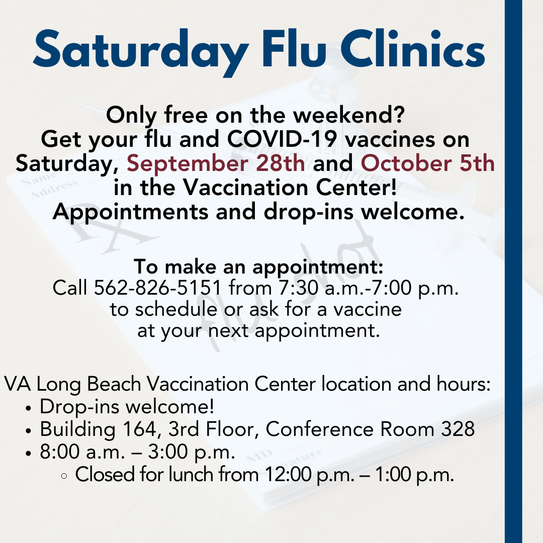 Saturday Vaccination Clinic info