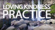 View of waterfalls with loving kindness practice