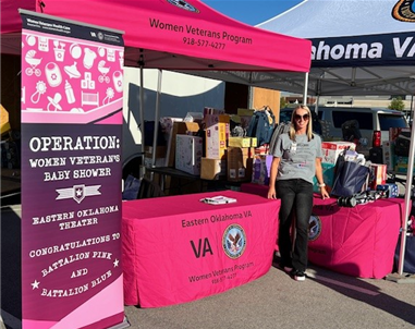 Makyla Clark with Operation Women Veterans Baby Shower booth