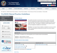 VA/DOD Practice Guidelines Website Screenshot