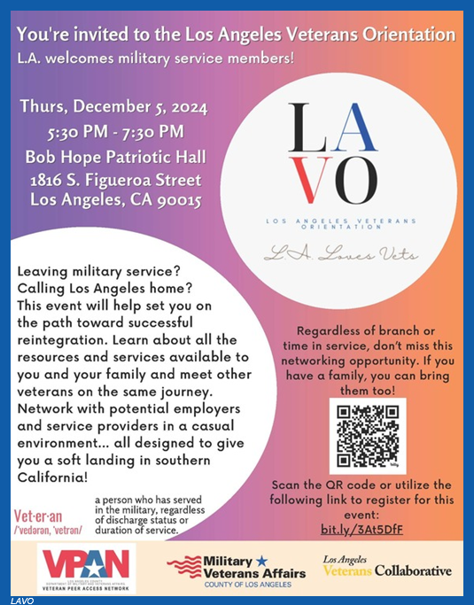 LA Veterans Orientation flyer
