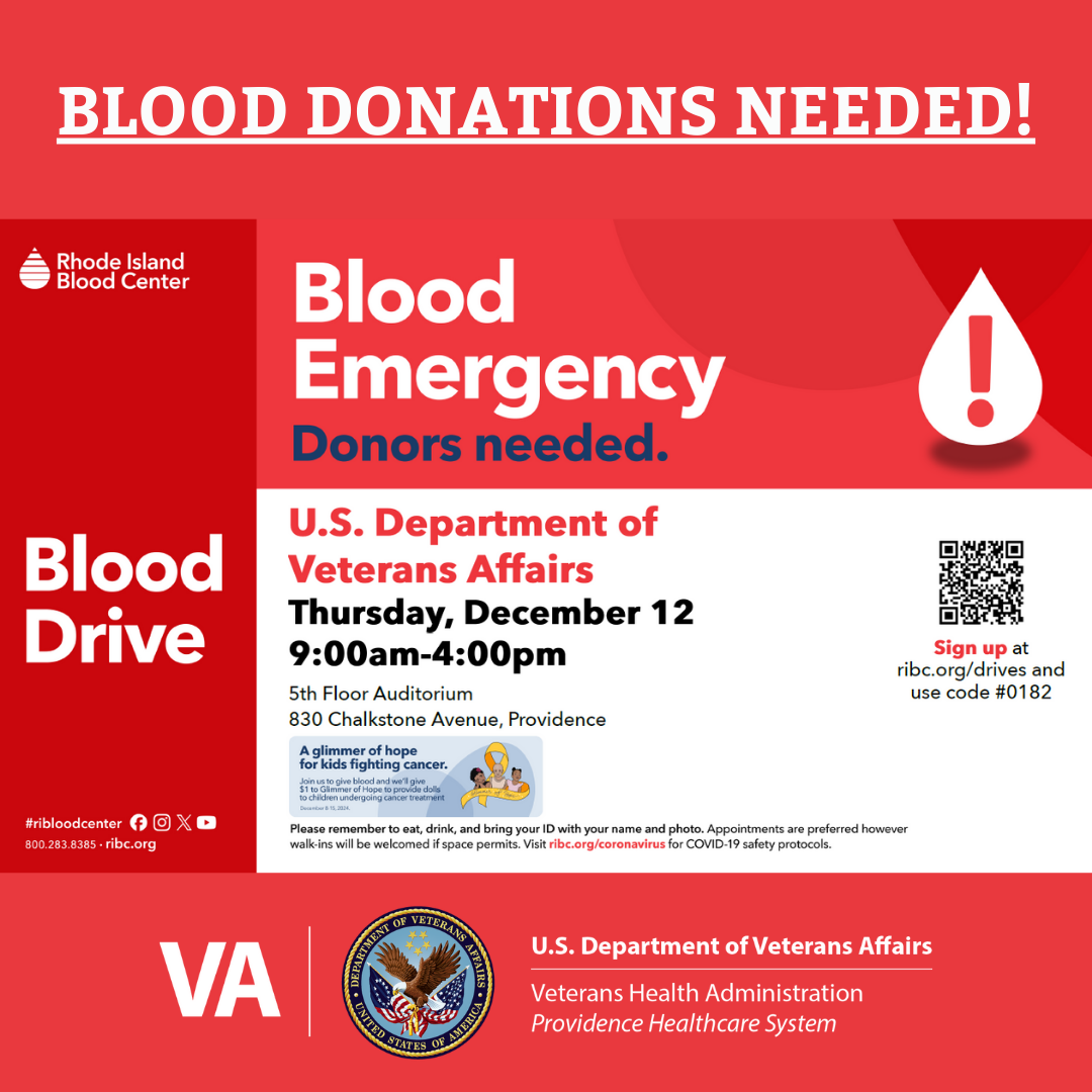 VA Providence December Blood Drive