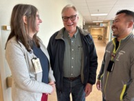 people in a group laughing