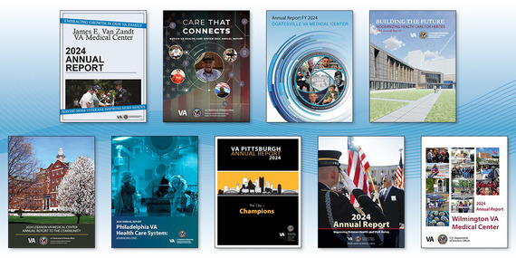 Cover images of annual reports from VISN 4.