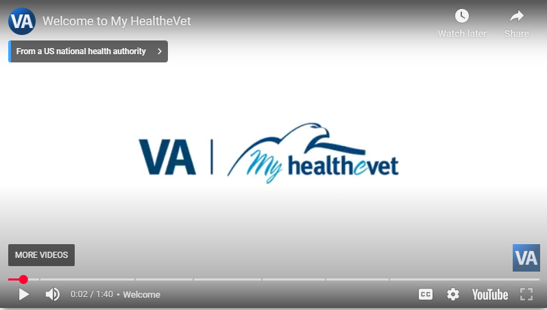 My HealtheVet video screenshot