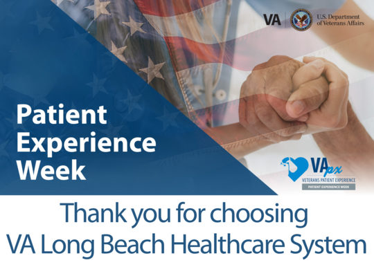 Patient Experience Week Postcard with flag and 2 hands grasping each other