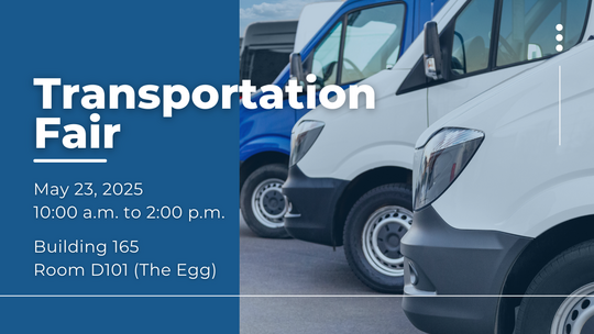 Transportation Fair graphic with white van