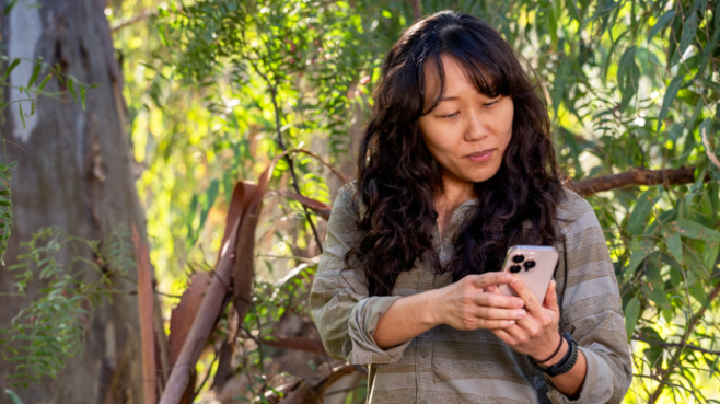 Women checking cell phone