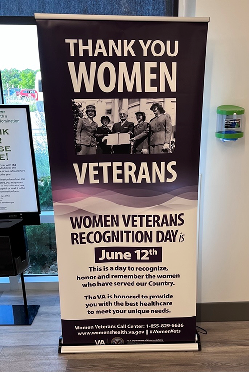 Thank you Women Veterans banner on display.