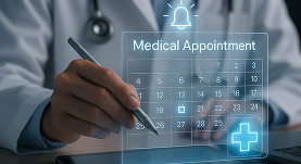 Doctor with a digital calendar.