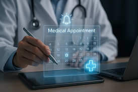 Doctor with a digital calendar.