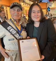WWII Veteran Ray Firmani with Wilmington VA Interim Director, Kim Butler
