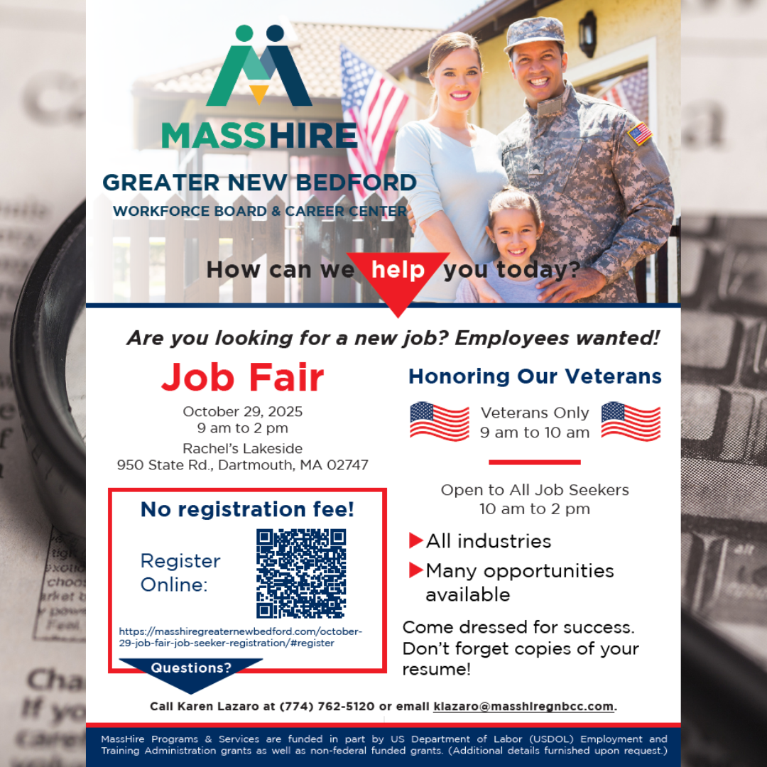 Visit VA Providence's Enrollment & Eligibility Team at the MassHire Job Fair.
