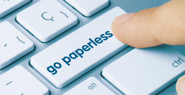 Go paperless button on key board.