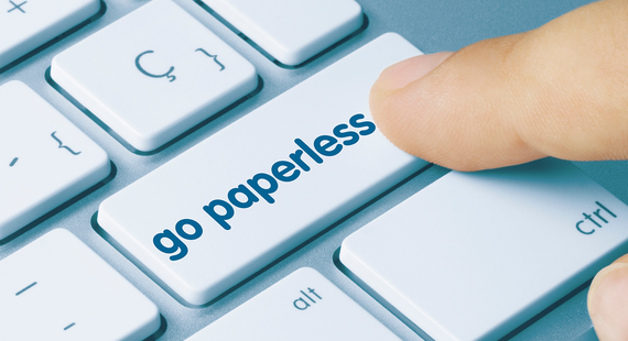 Go paperless key on keyboard.
