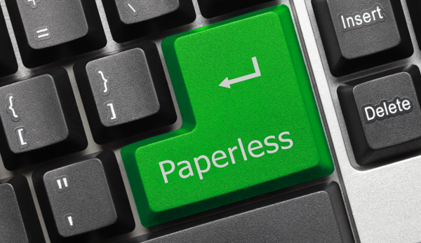 Paperless button on keyboard.