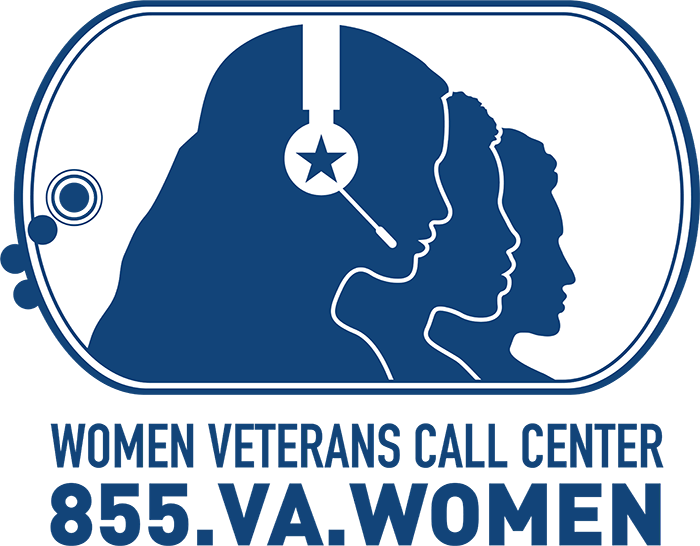 Women Veterans Call Center logo. 855.VA.Women.