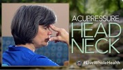 Person applying acupressure to the side of their head and neck for wellness.