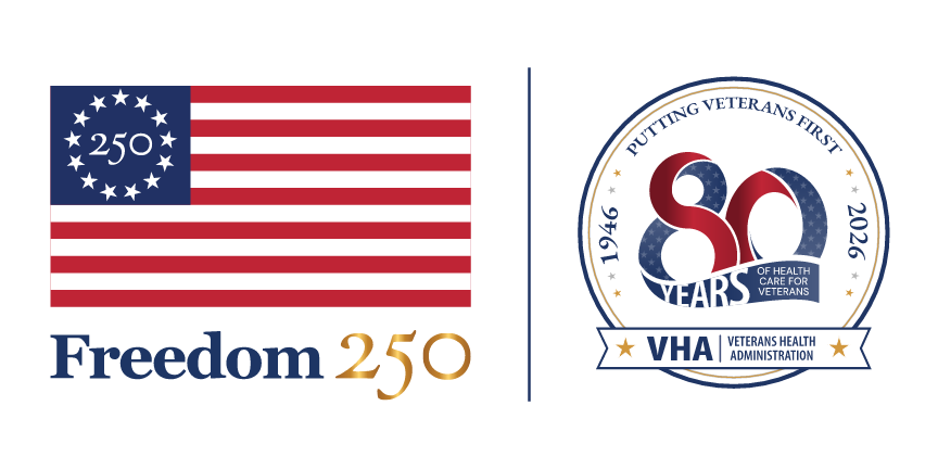 Freedom 250 and VHA 80 logos