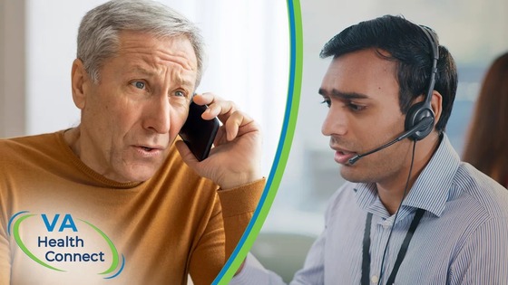 Older man in a brown sweater talking on a phone during a virtual consultation with a healthcare professional 