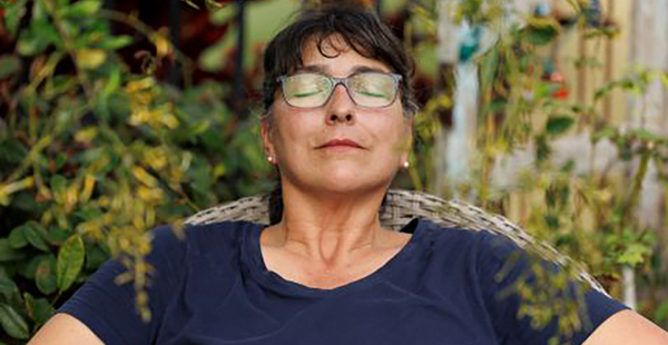 Elena relaxing.