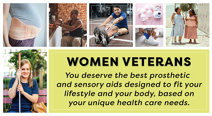 Women using different kinds of prosthetics for a variety of purposes.