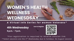 Join us for Women's Health Wellness Wednesday, May 27, 2026, 6:00 - 7:00 p.m. 