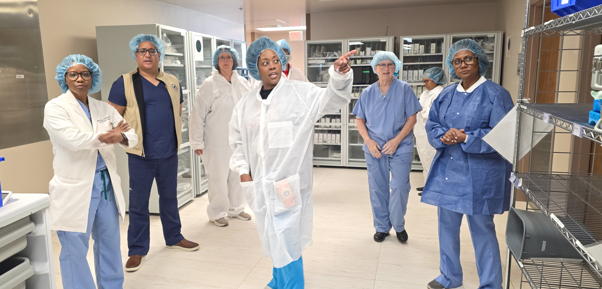 CAVHCS staff gather in the upgraded Operating Room and Sterile Processing Services areas.