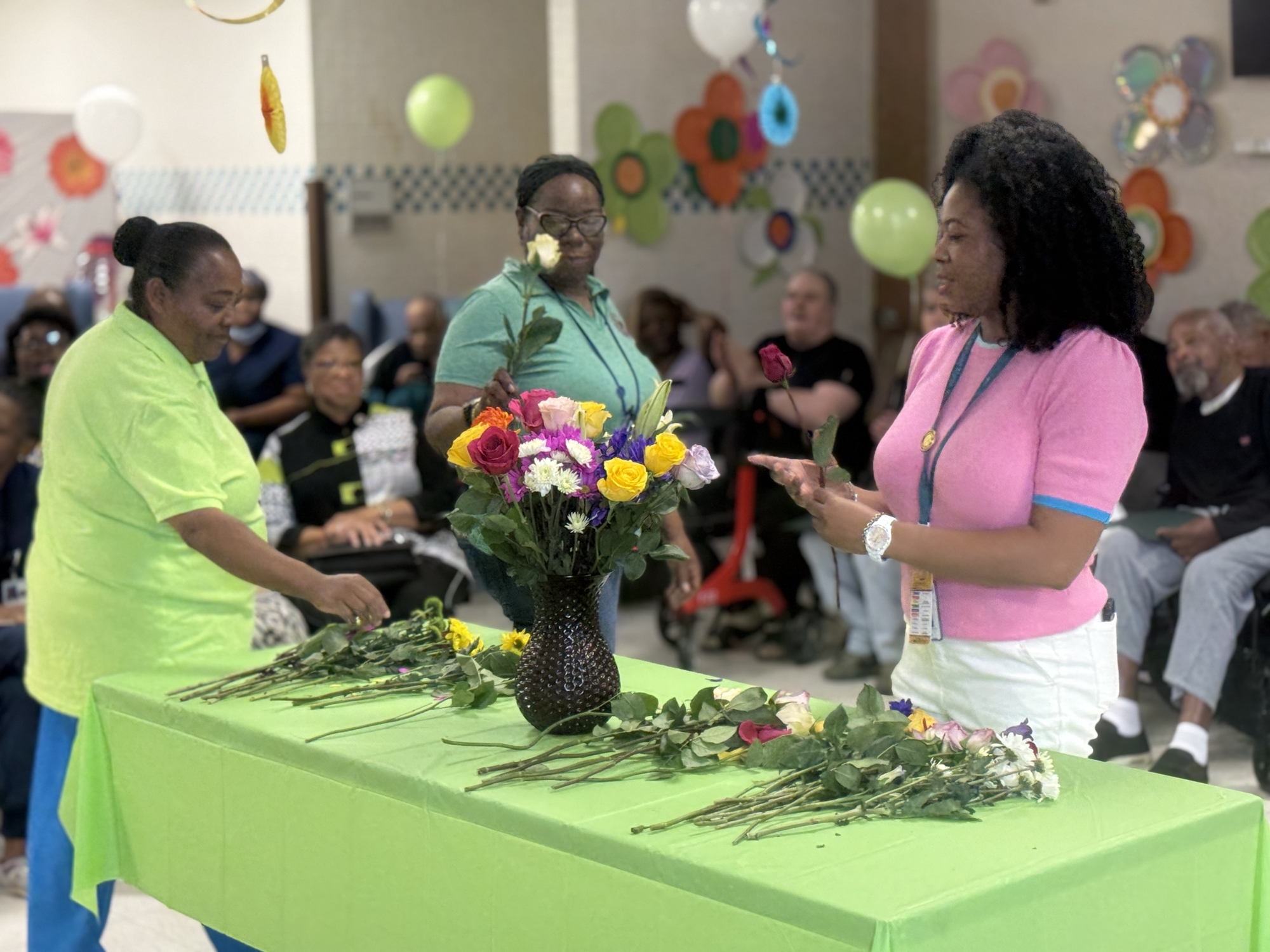 CAVHCS staff and resident Veterans gather for National Skilled Nursing Care Week activities.