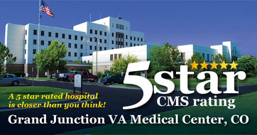 Graphic showcasing the 5-star CMS rating for VA Grand Junction Medical Center