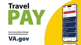 Smartphone showing VA Mobile App: Travel Pay.