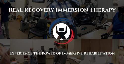 Photo collage of people using VR therapy: Experience the power of immersive rehabilitation.