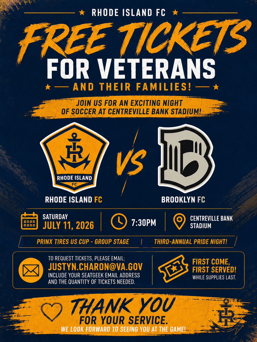 Join VA Providence as we Cheer for Rhode Island FC during their match vs. Brooklyn FC.