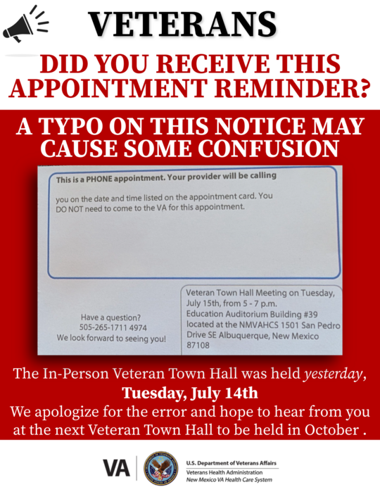 Town Hall error notice