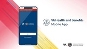 Mobile screen showing VA Health and Benefits app sign-in page with U.S. Department of Veterans Affairs logo.