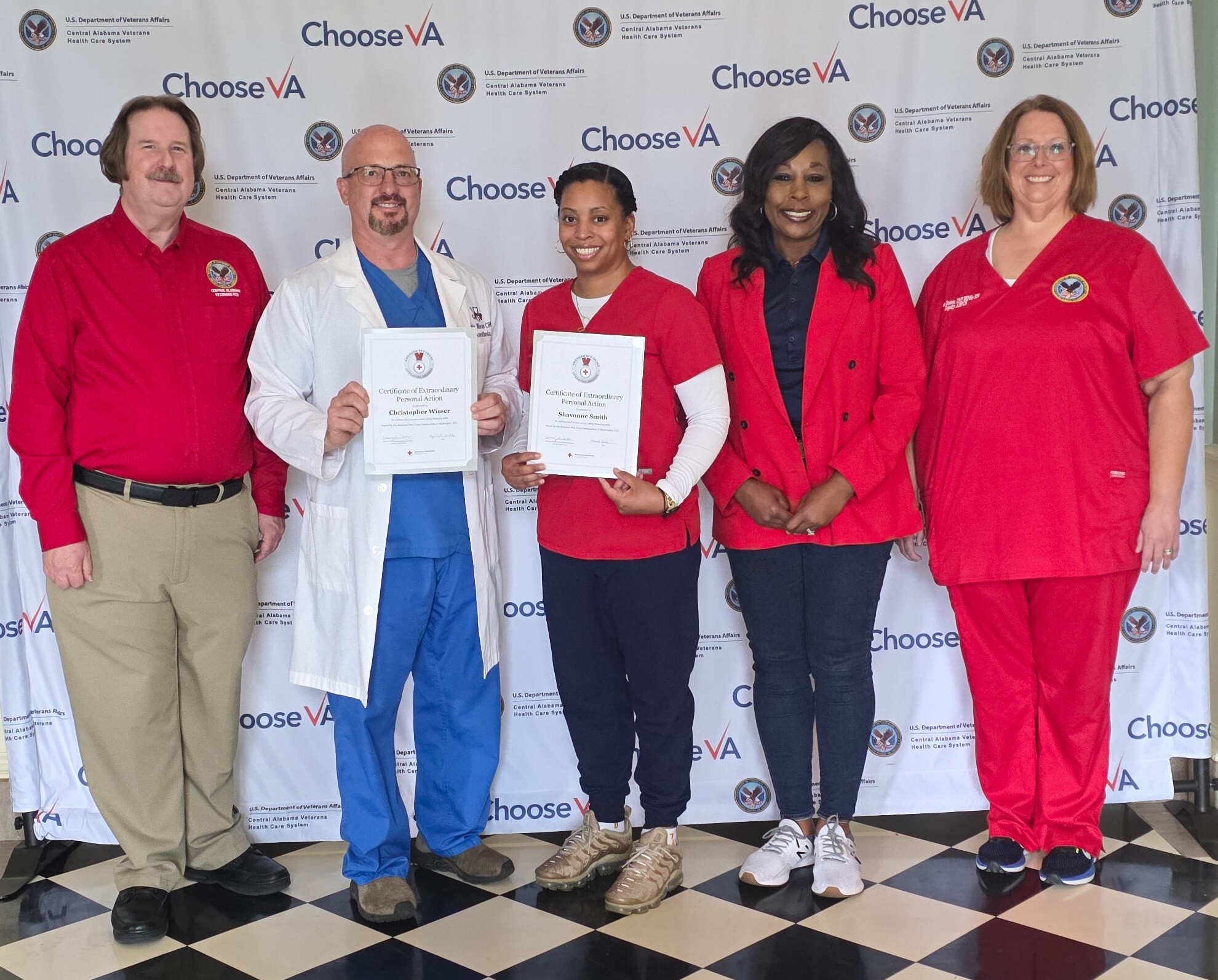 CAVHCS clinical personnel receive American Red Cross recognition for lifesaving actions.