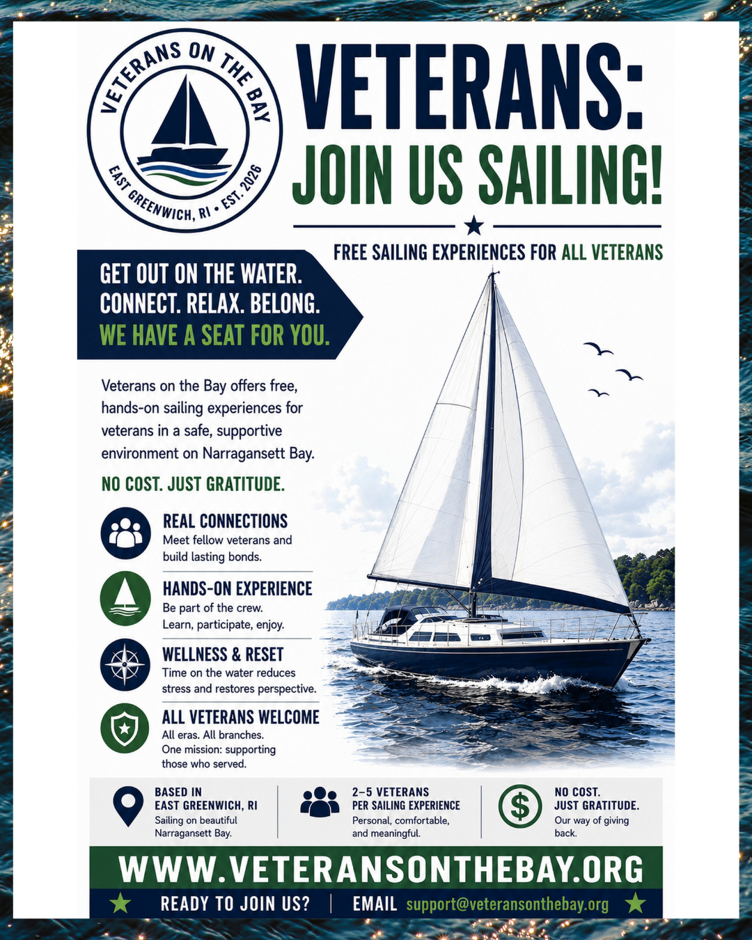 Want to spend some time on the bay? Reach out to Veterans on the Bay and find out more today!
