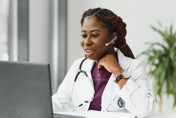 Doctor at computer