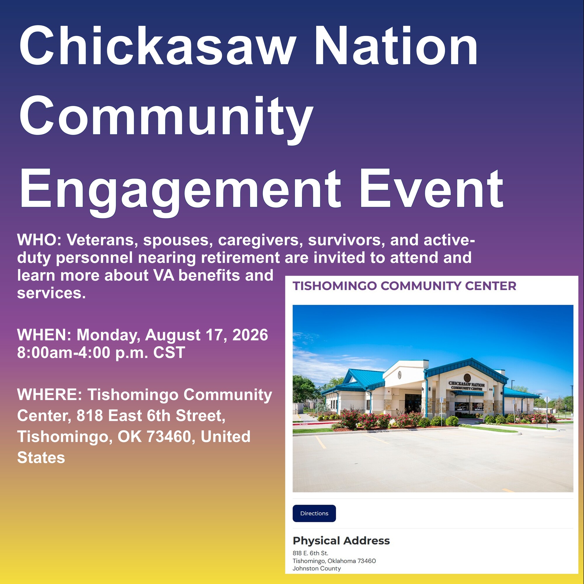 Chickasaw Nation Community Engagement Event