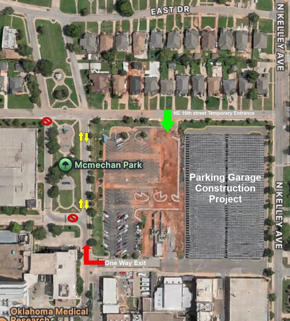 NW Parking Lot entrance changed to NE 16th Street