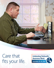Veteran on a computer 