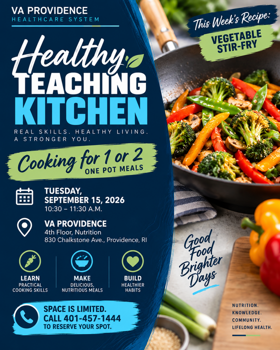 Join VA Providence's Healthy Teaching Kitchen and learn how to make a healthy meal with 1 pot!