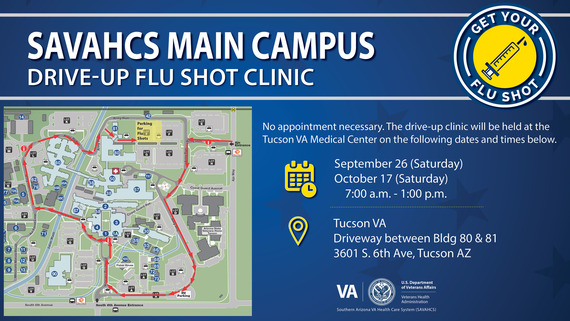 SAVAHCS Main Campus Drive up Flu Shot Clinic Graphic 